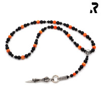 totenkopf ypsilon kette, mit anhänger, onyx schwarz, jaspis orange, kette männer, kette frauen, rosenkranz mit totenkopf, männergeschenk, damengeschenk,... totenkopf ypsilon kette, mit anhänger, onyx schwarz, jaspis orange, kette männer, kette frauen, rosenkranz mit totenkopf, männergeschenk, damengeschenk, geschenkidee